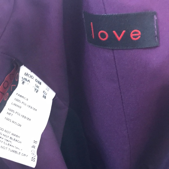 Love Fuchsia Dress with Black Lace Overlay Size 8 - Picture 7 of 8